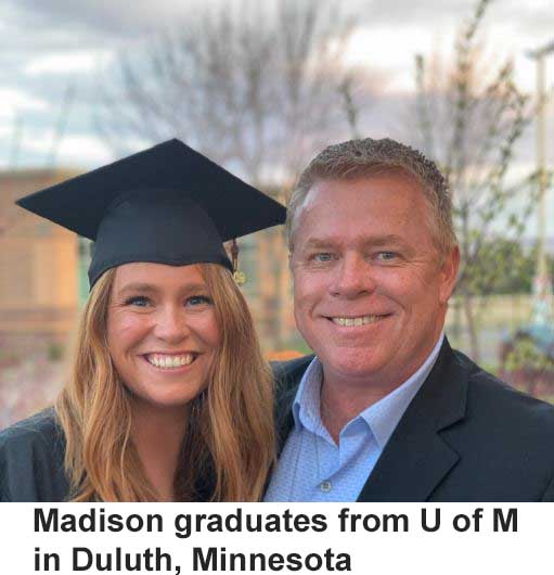 Madison with Rob graduating