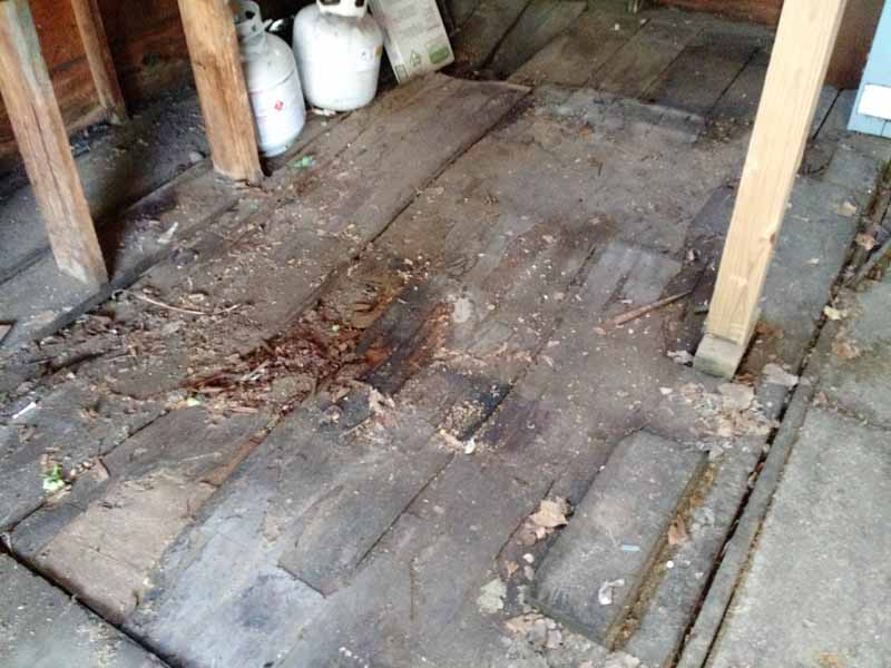 Garage floor before