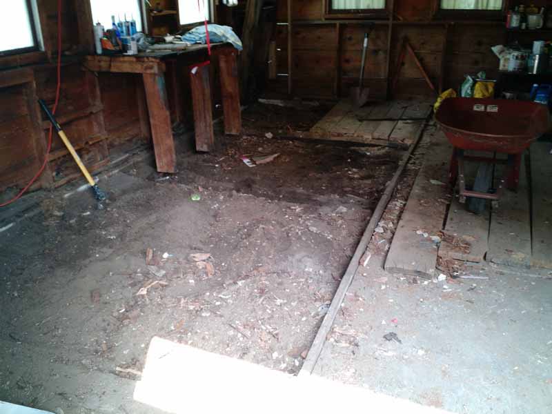 Garage floor prepared
