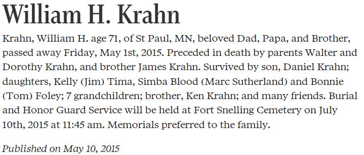 Krahn Obituary